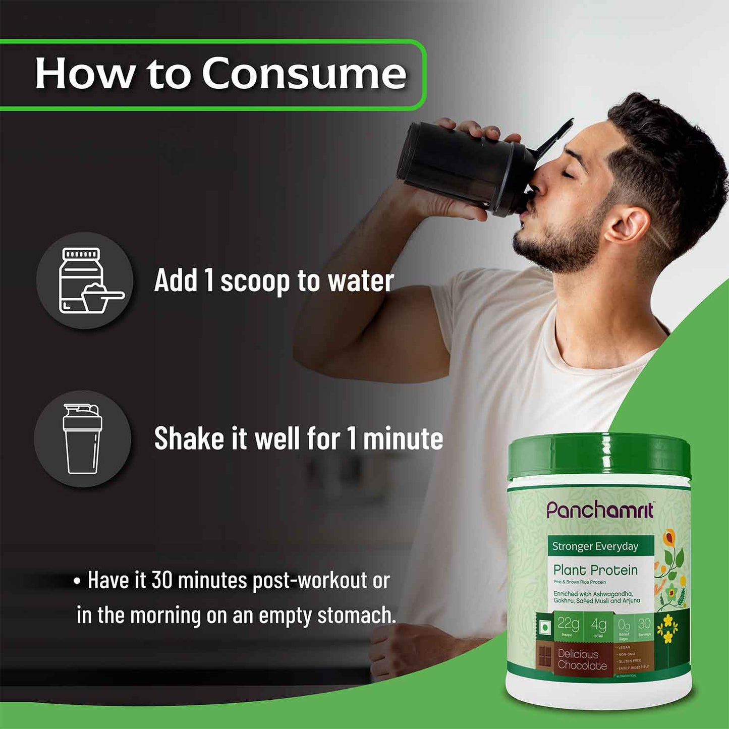 Panchamrit Plant Protein Powder with Ayurvedic Herbs | Chocolate Flavor