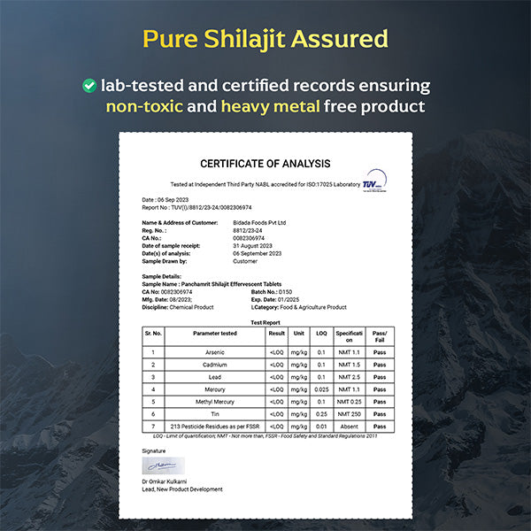 Panchamrit Himalayan Shilajit Effervescent Tablets | Orange Masala Flavour
